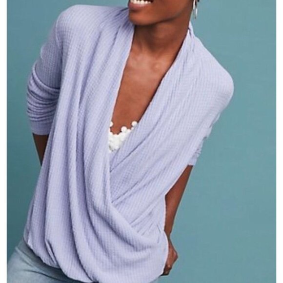 Anthropologie Akemi + Kin Waffle Knit Wrap Top Women's Size XS Excellent very ge - Picture 5 of 5